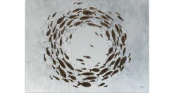XXL Öl Gemälde 'Golden Shoal' | Handgemaltes Unikat