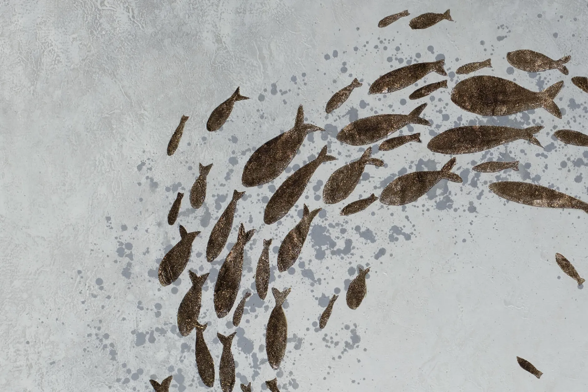XXL Öl Gemälde 'Golden Shoal' | Handgemaltes Unikat