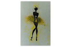XXL Öl Gemälde 'Golden Tutu' | Handgemaltes Unikat