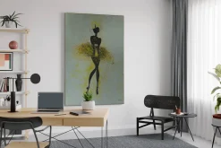 XXL Öl Gemälde 'Golden Tutu' | Handgemaltes Unikat