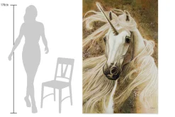 XXL Öl Gemälde 'Golden Unicorn' | Handgemaltes Unikat