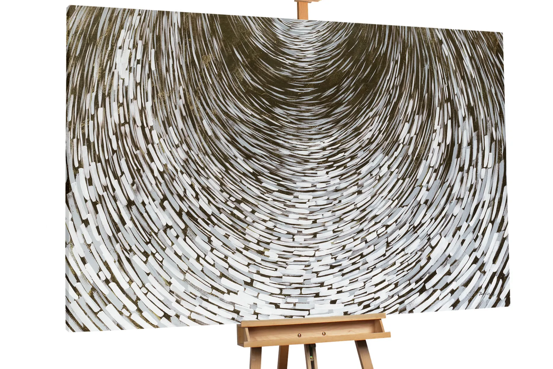 XXL Öl Gemälde 'Golden Vortex' | Handgemaltes Unikat