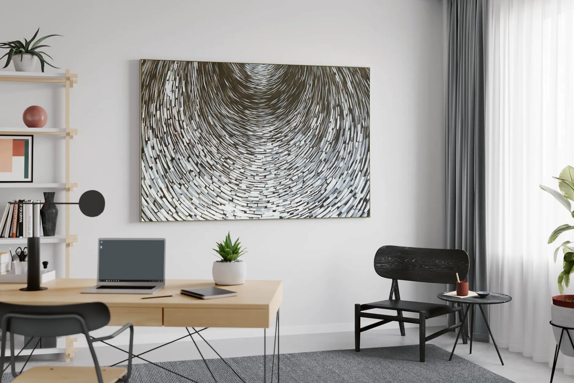 XXL Öl Gemälde 'Golden Vortex' | Handgemaltes Unikat