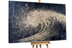 XXL Öl Gemälde 'Golden Wave' | Handgemaltes Unikat