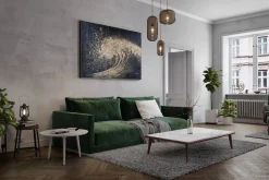 XXL Öl Gemälde 'Golden Wave' | Handgemaltes Unikat