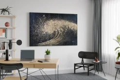 XXL Öl Gemälde 'Golden Wave' | Handgemaltes Unikat