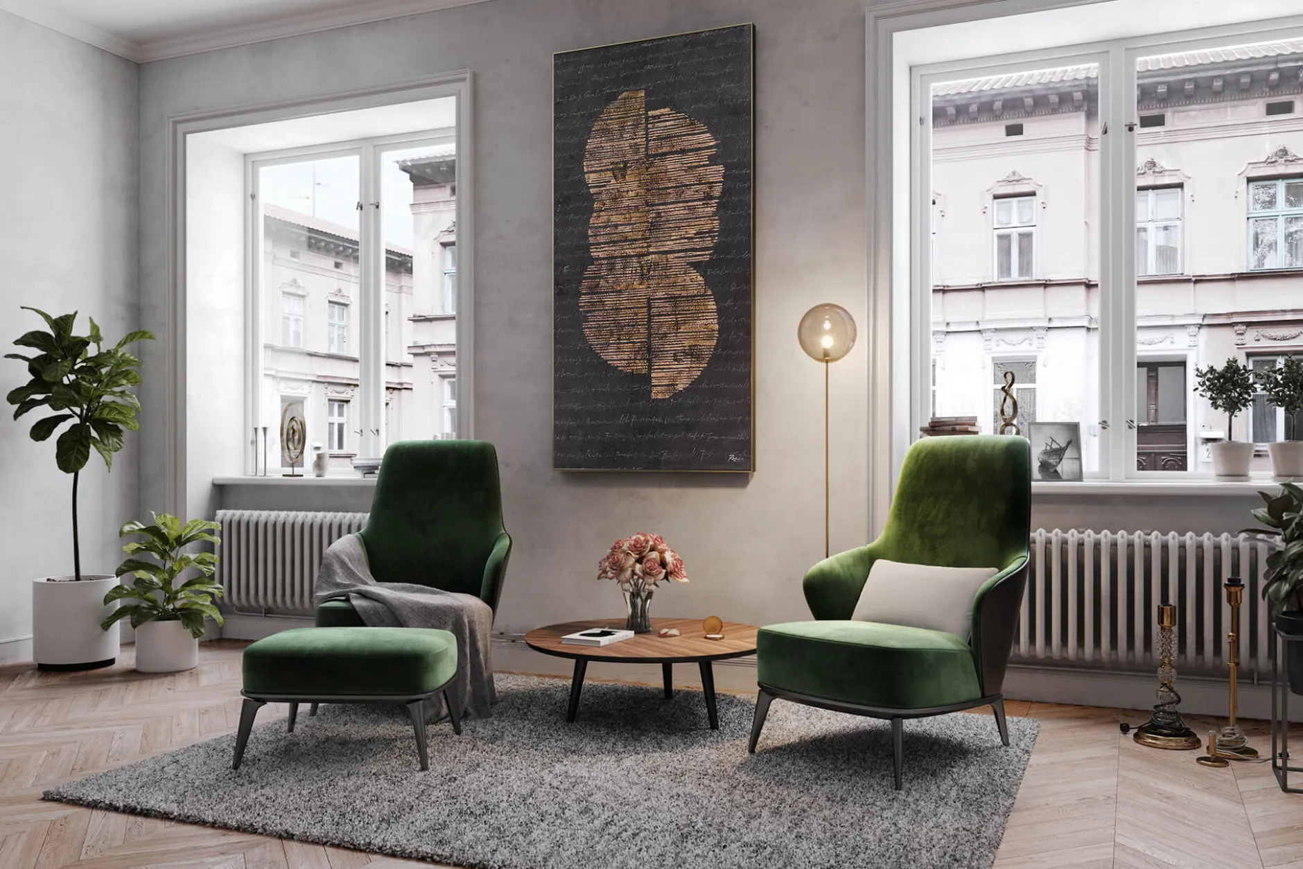 XXL Öl Gemälde 'Golden Wisdom' | Handgemaltes Unikat