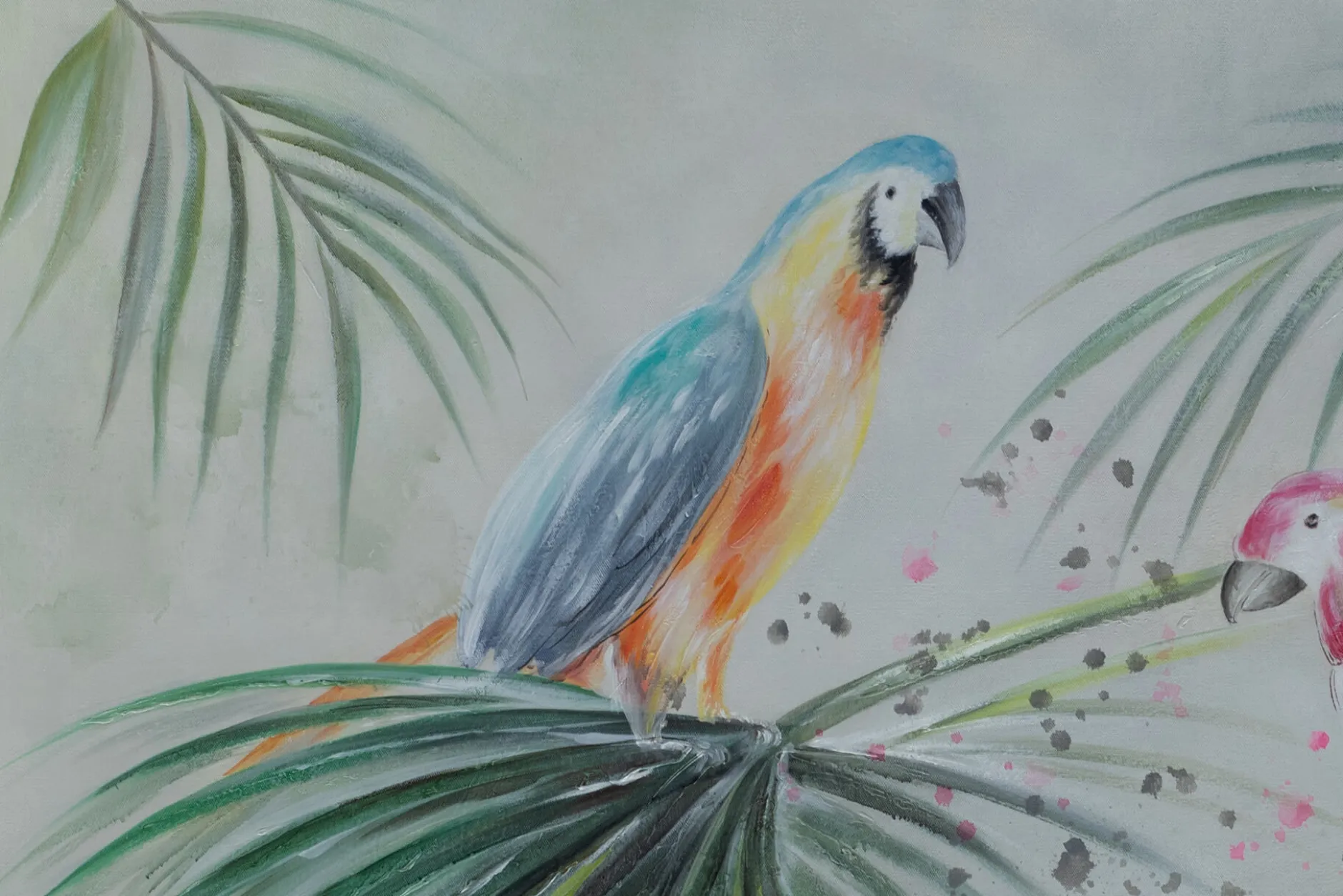 XXL Öl Gemälde 'Gorgeous Macaws' | Handgemaltes Unikat