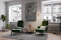 XXL Öl Gemälde 'Grace Peacock' | Handgemaltes Unikat