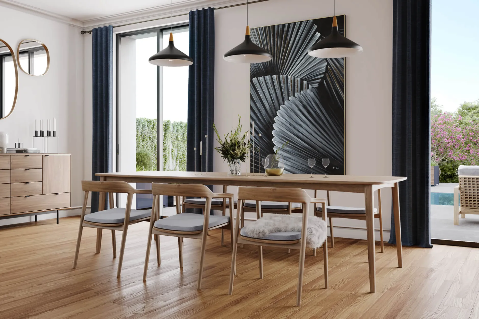XXL Öl Gemälde 'Graphite Jungle' | Handgemaltes Unikat