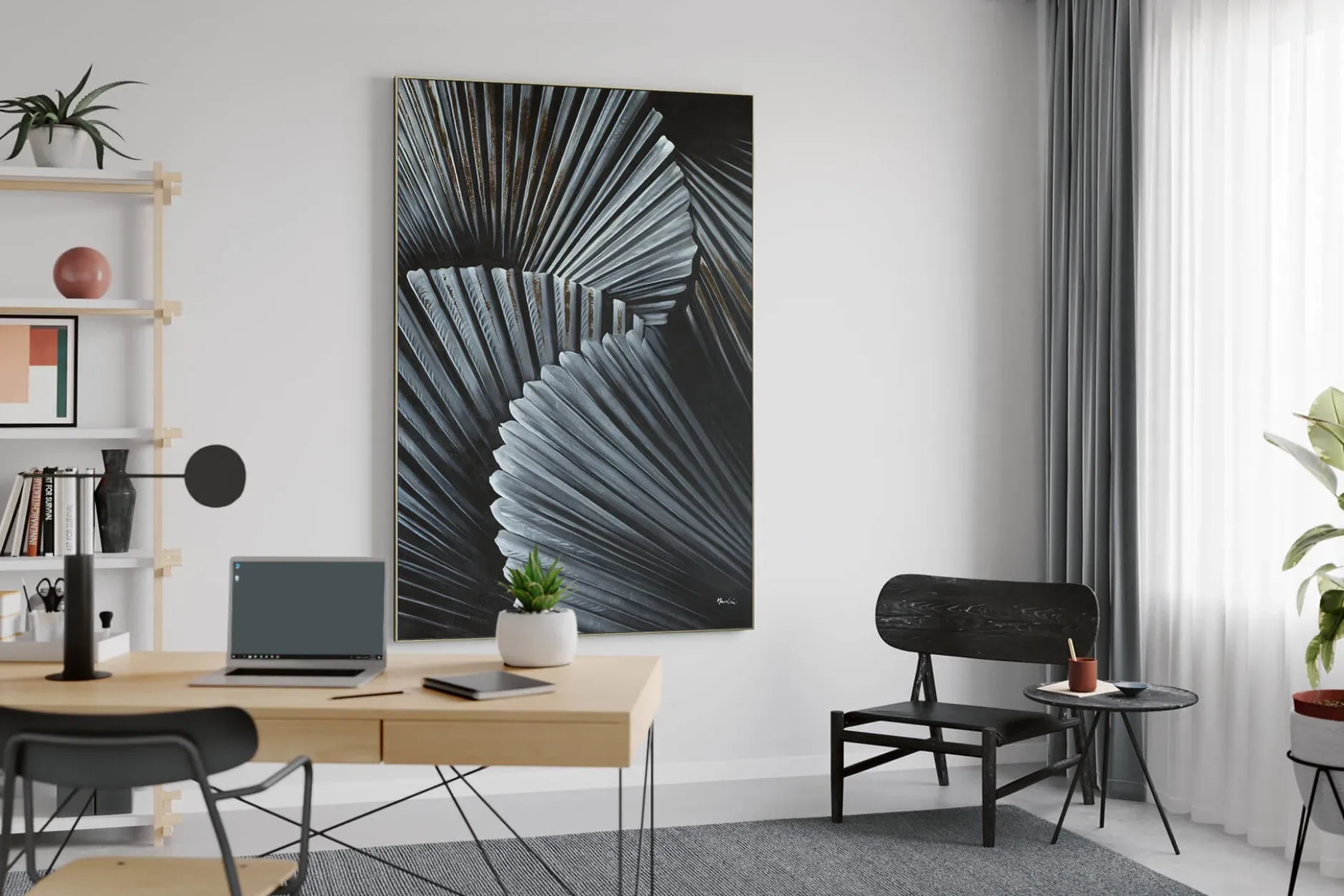 XXL Öl Gemälde 'Graphite Jungle' | Handgemaltes Unikat