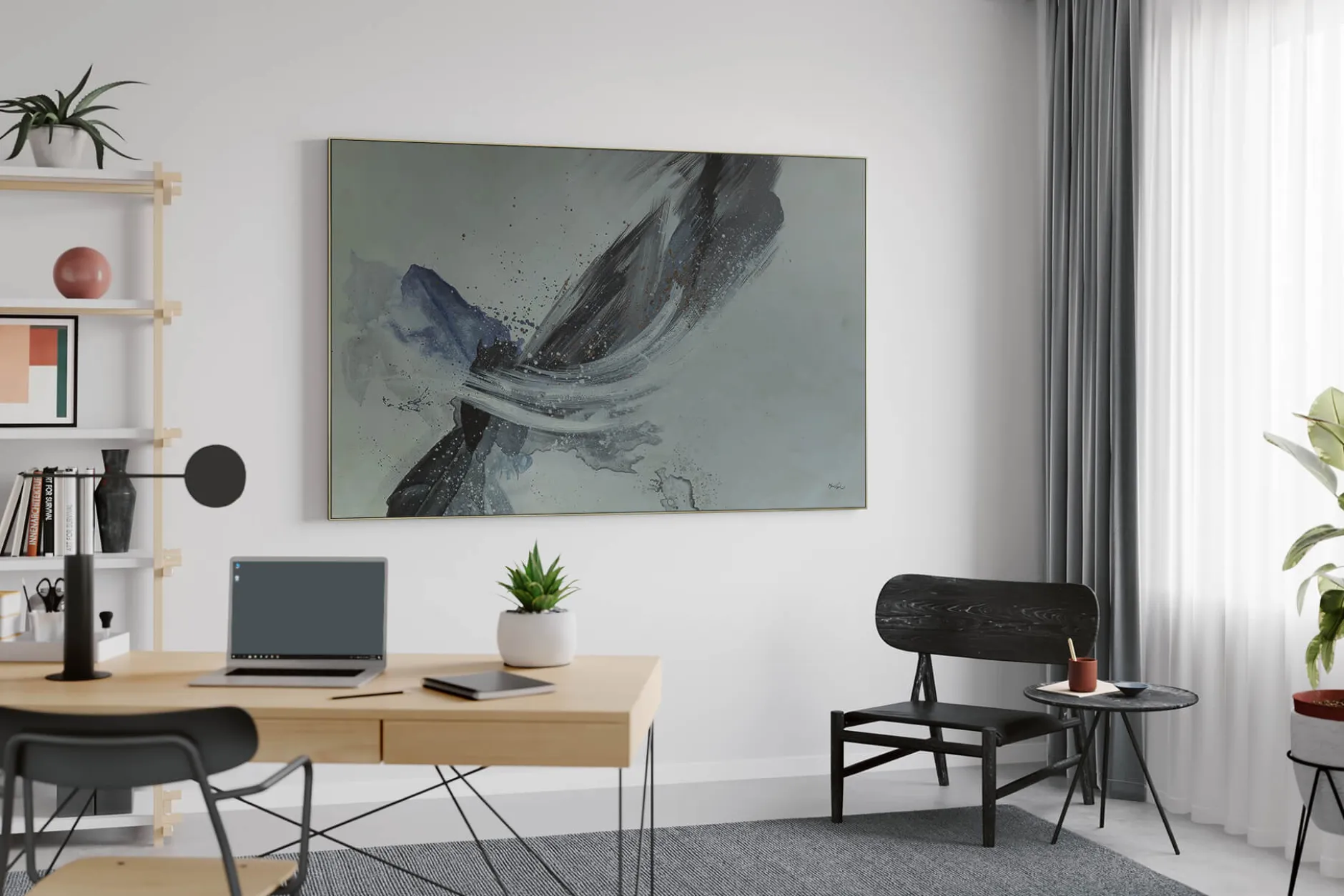 XXL Öl Gemälde 'Grey Finesse' | Handgemaltes Unikat