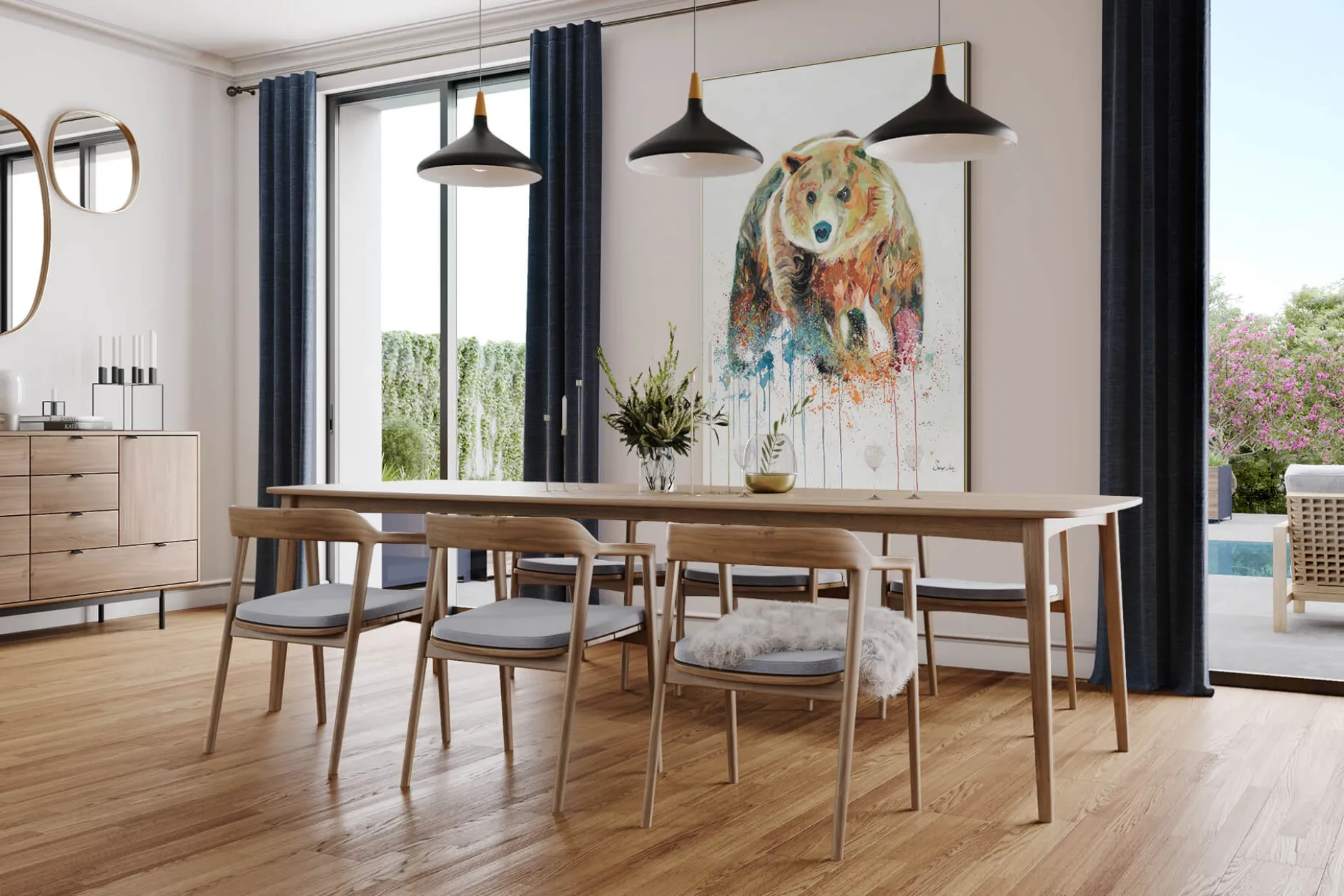 XXL Öl Gemälde 'Groovy Grizzly' | Handgemaltes Unikat