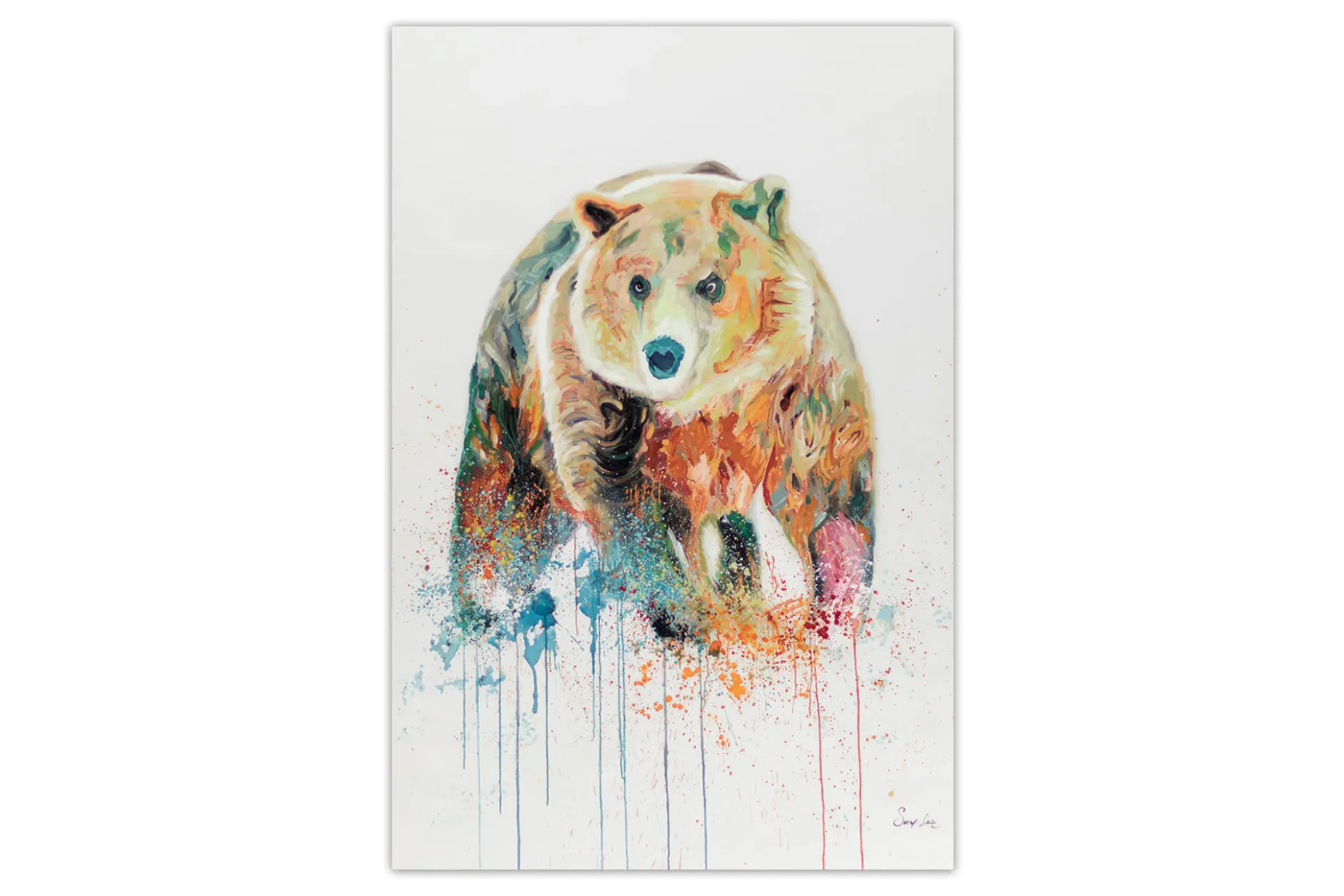 XXL Öl Gemälde 'Groovy Grizzly' | Handgemaltes Unikat