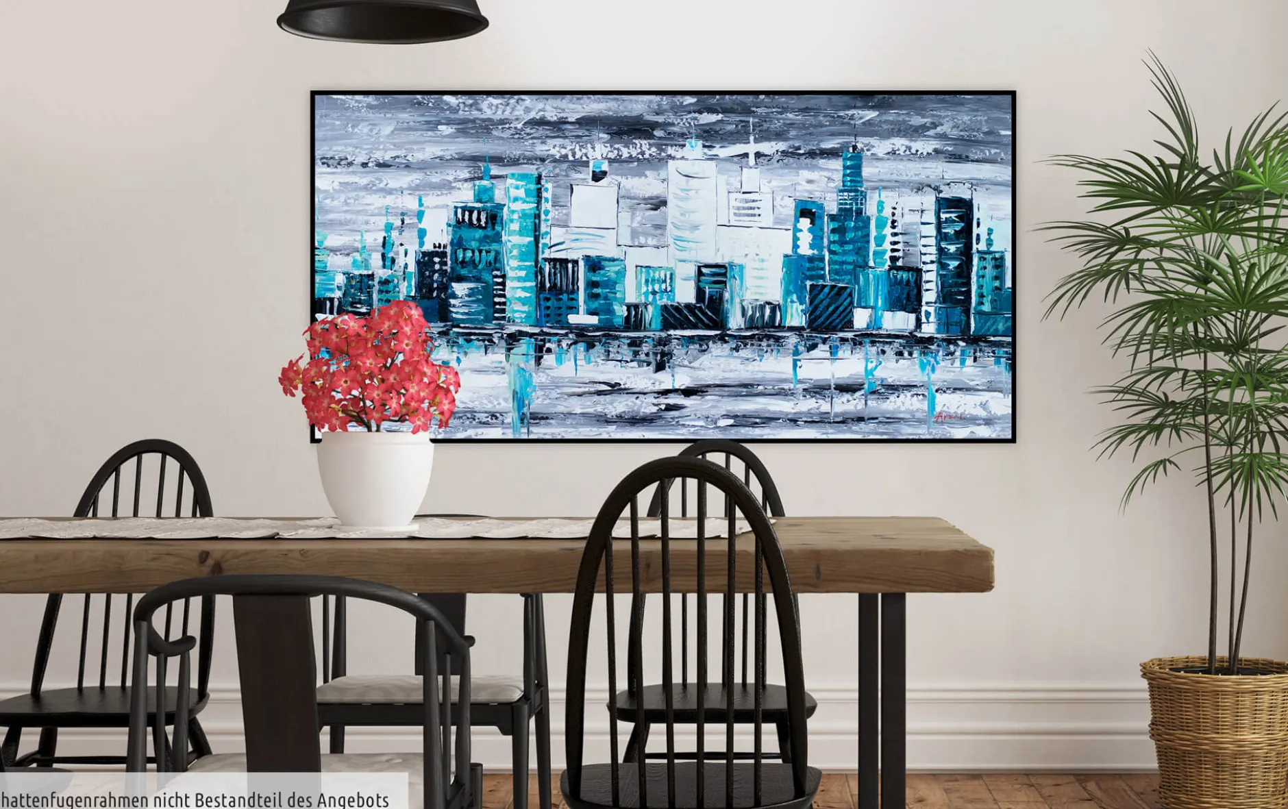 XXL Öl Gemälde 'Großstadtspiegel' | Handgemaltes Unikat