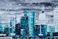 XXL Öl Gemälde 'Großstadtspiegel' | Handgemaltes Unikat