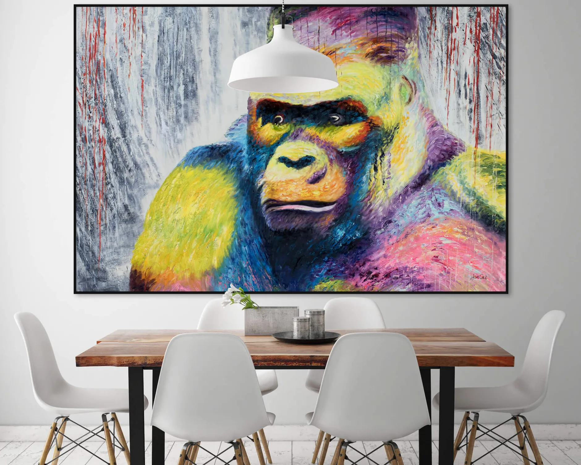 XXL Öl Gemälde 'Grumpy Gorilla' | Handgemaltes Unikat