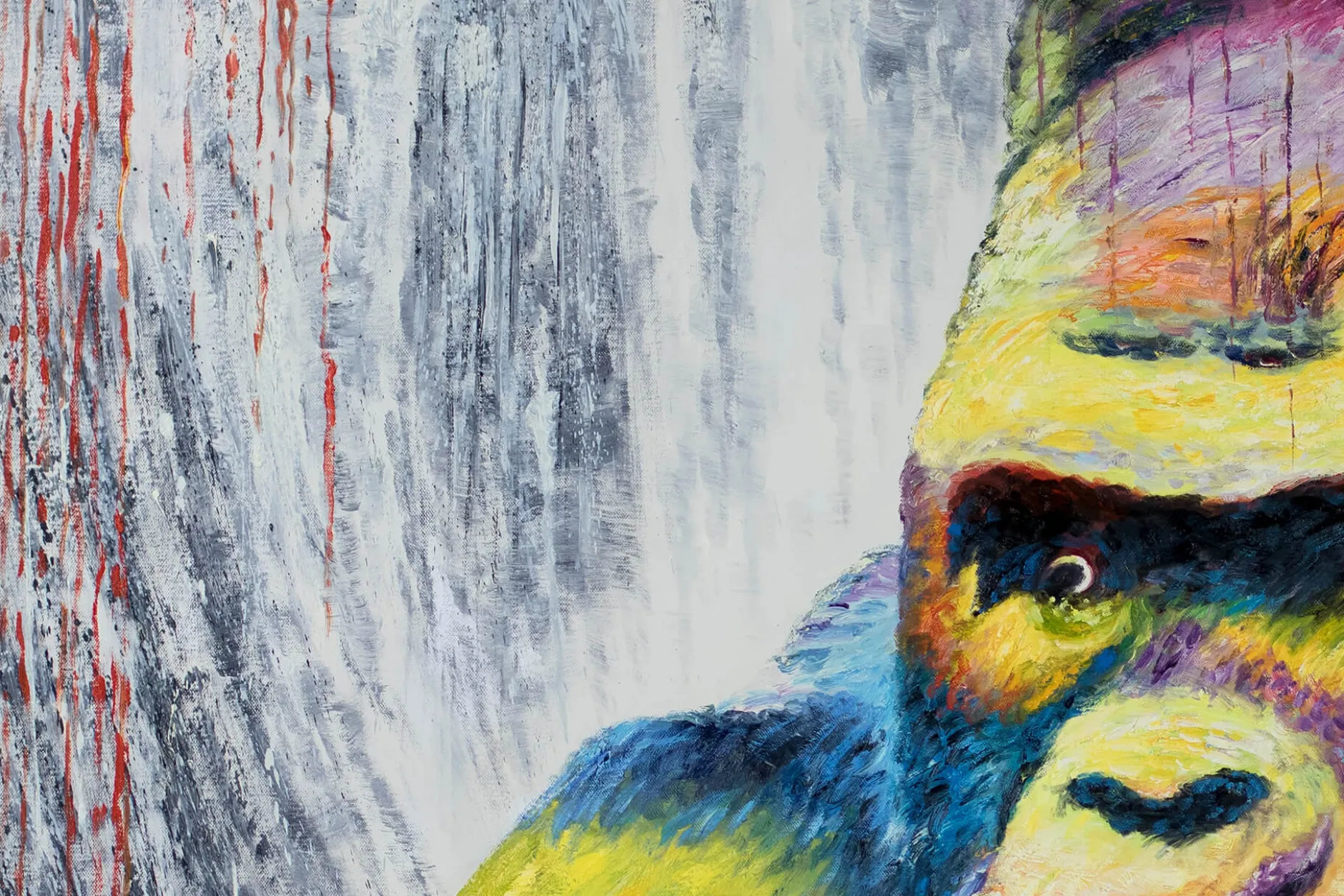XXL Öl Gemälde 'Grumpy Gorilla' | Handgemaltes Unikat