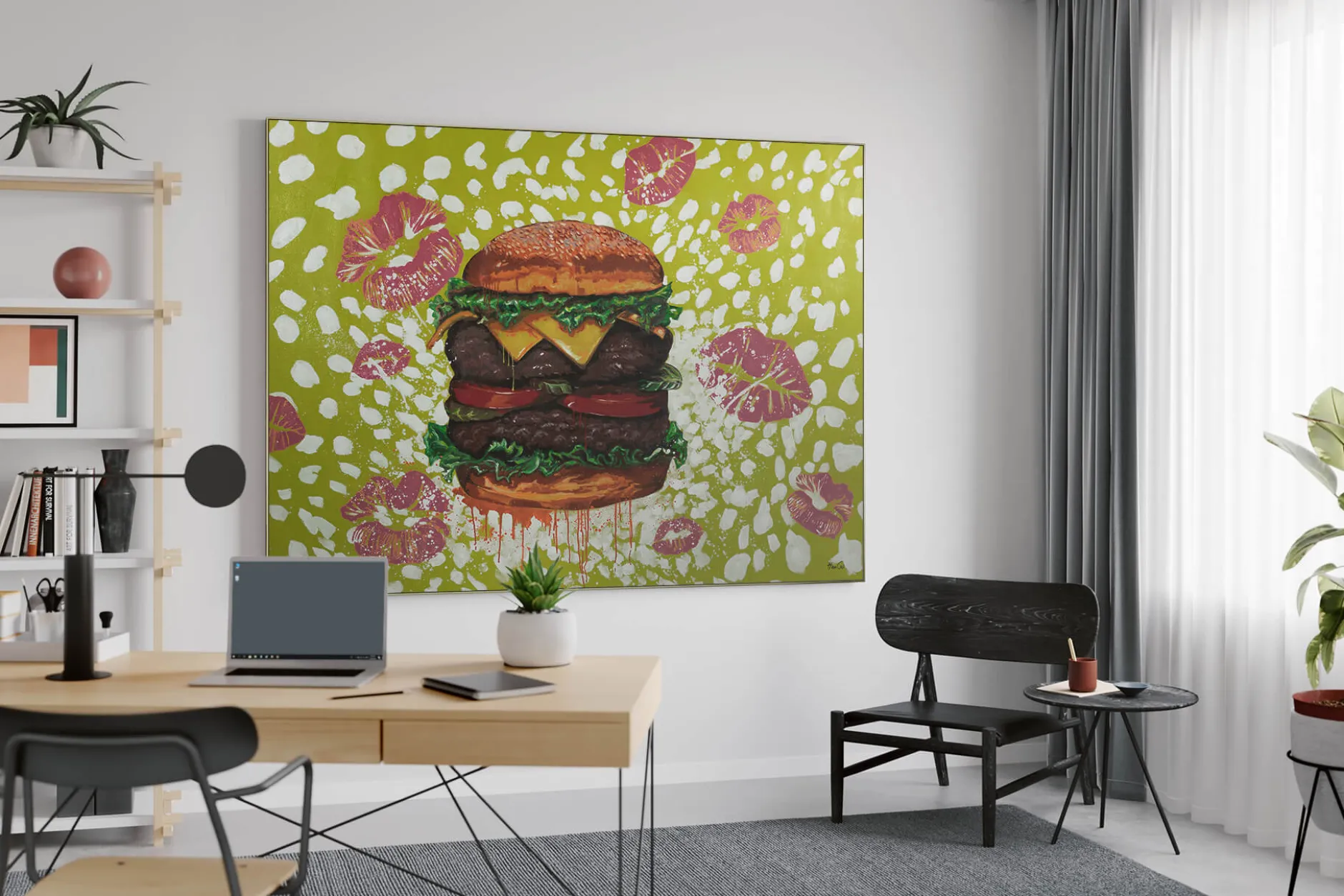 XXL Öl Gemälde 'Hamburgerliebe' | Handgemaltes Unikat