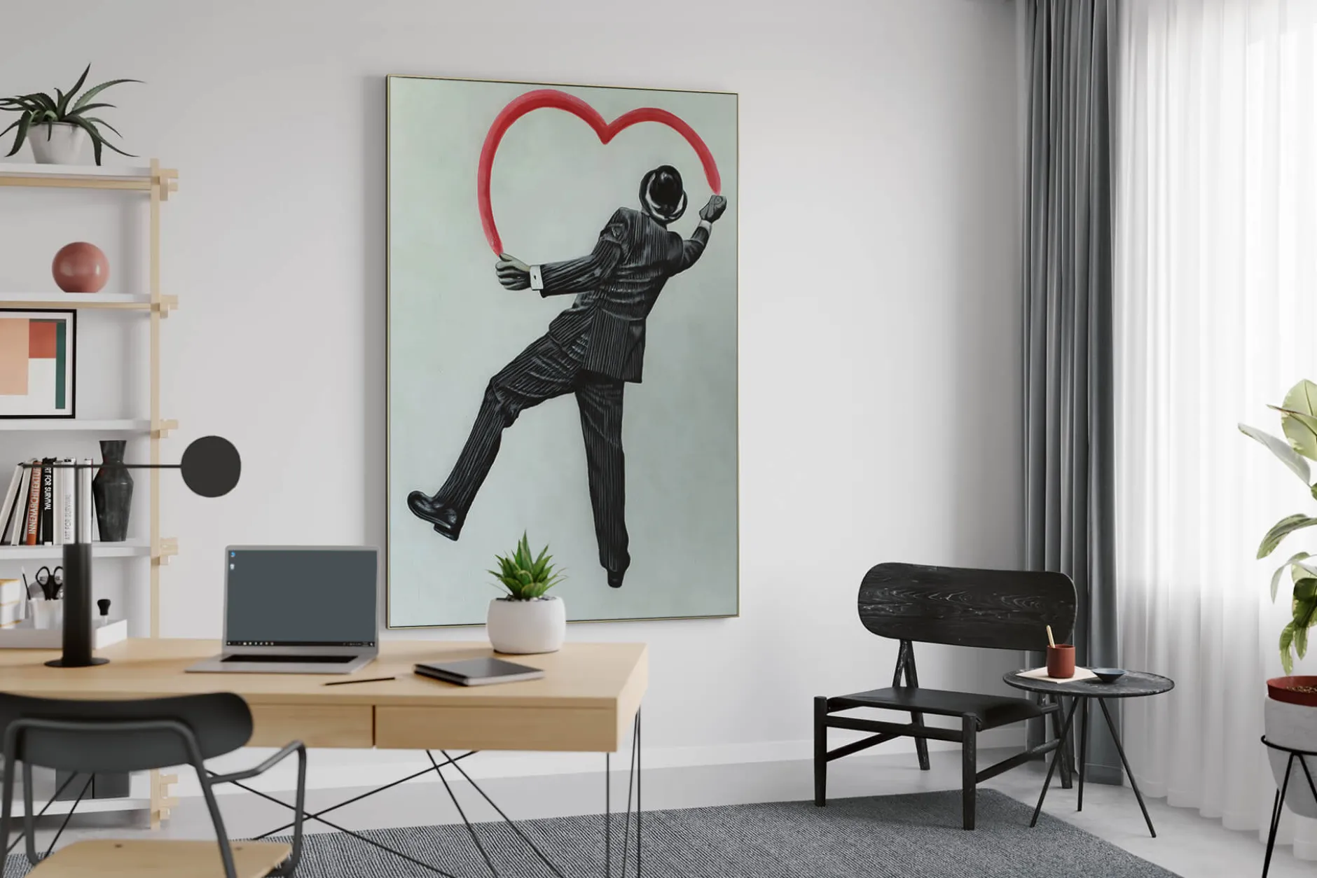 XXL Öl Gemälde 'Heart of Banksy' | Handgemaltes Unikat