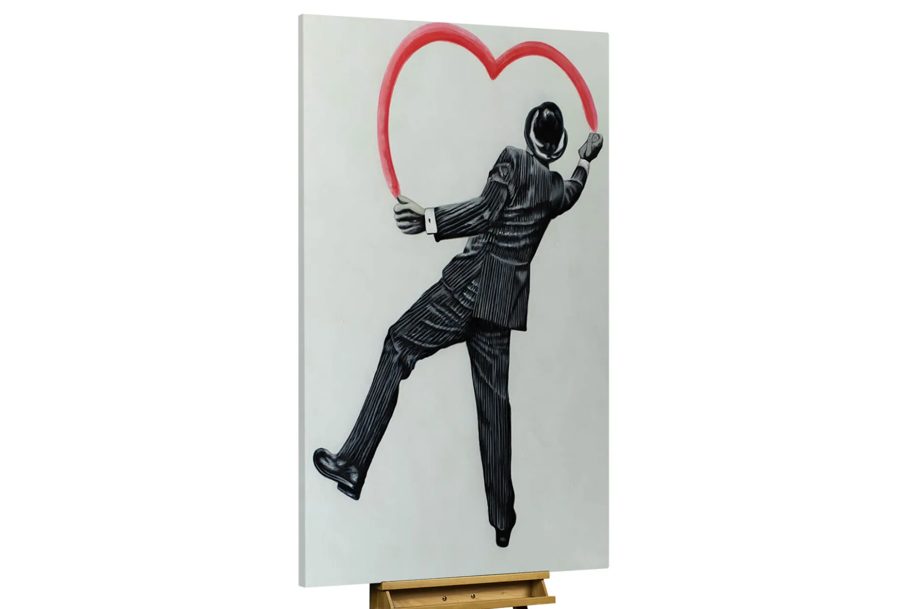 XXL Öl Gemälde 'Heart of Banksy' | Handgemaltes Unikat