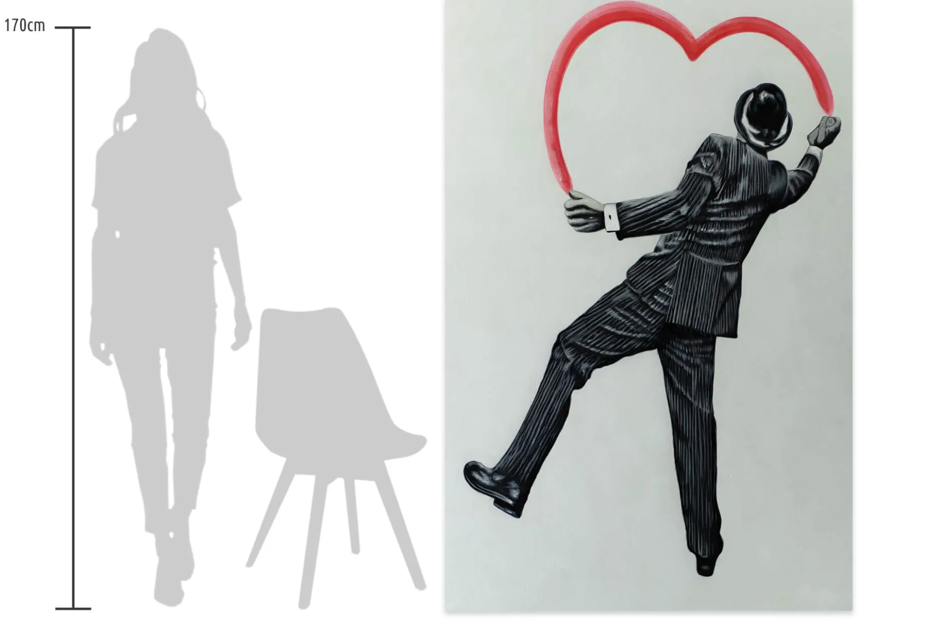 XXL Öl Gemälde 'Heart of Banksy' | Handgemaltes Unikat