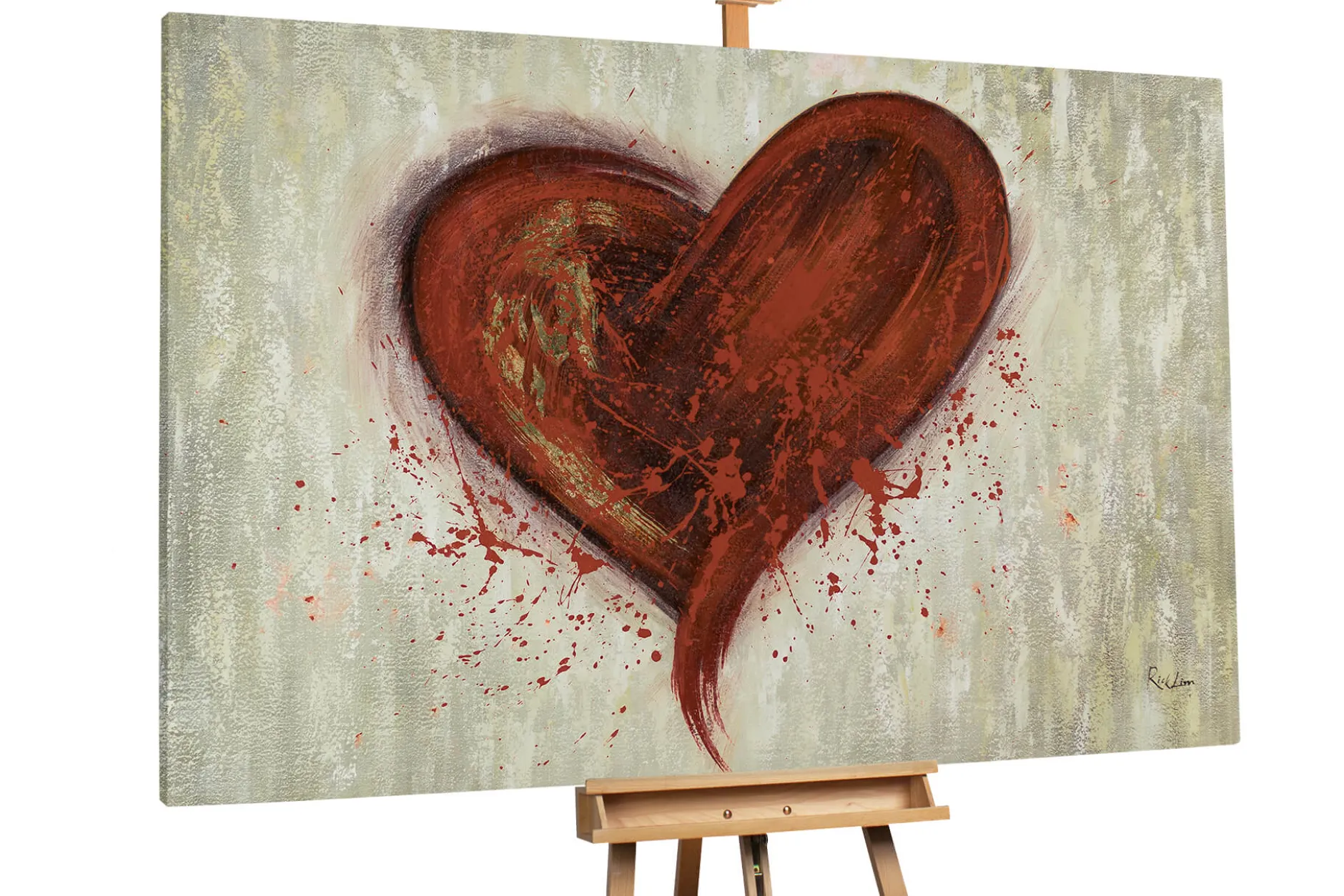 XXL Öl Gemälde 'Heart of Gold' | Handgemaltes Unikat