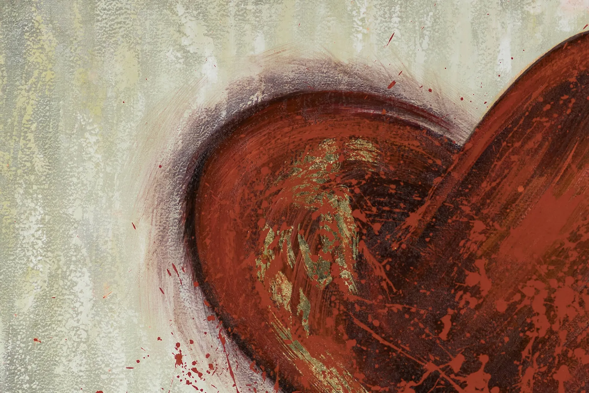 XXL Öl Gemälde 'Heart of Gold' | Handgemaltes Unikat