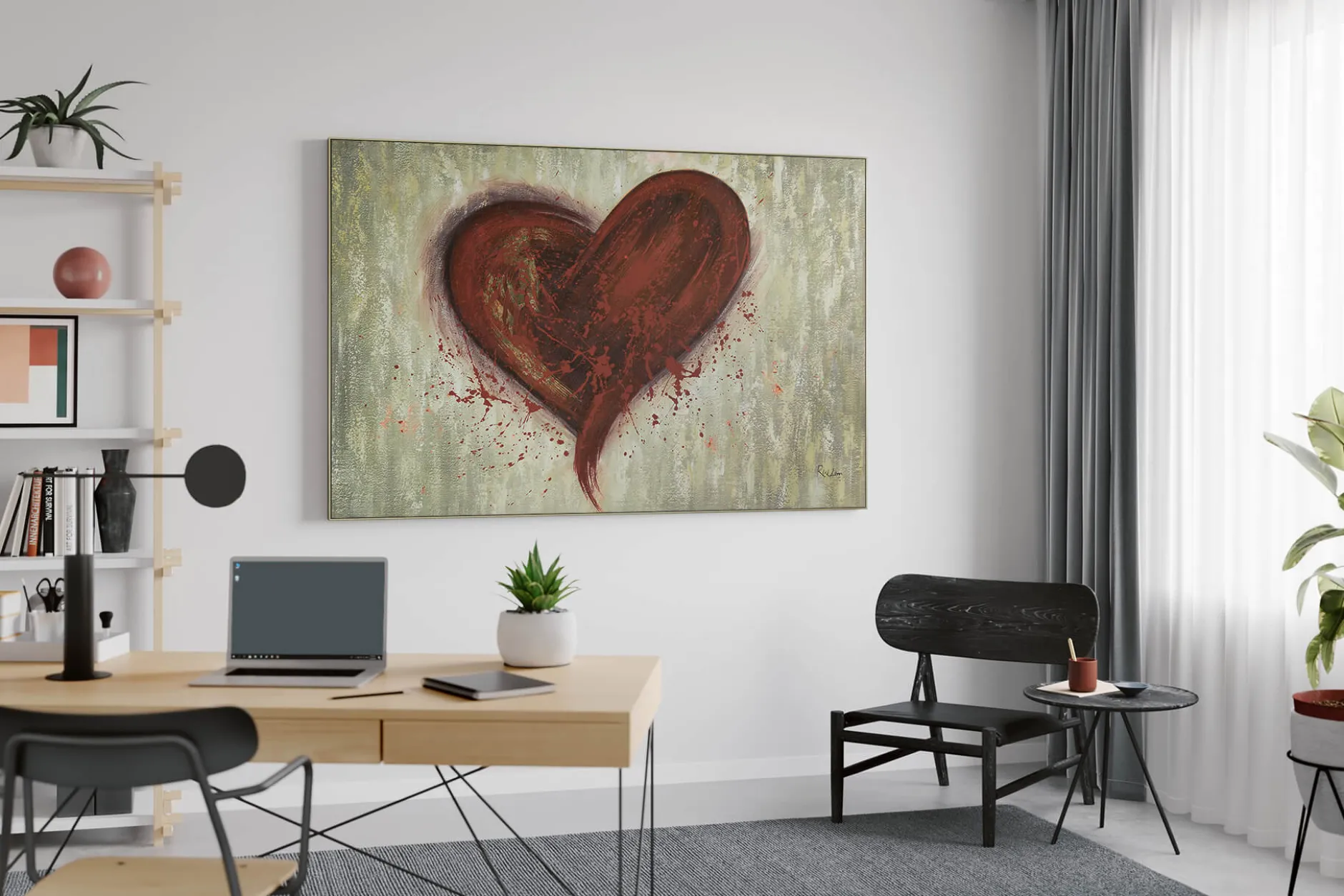 XXL Öl Gemälde 'Heart of Gold' | Handgemaltes Unikat