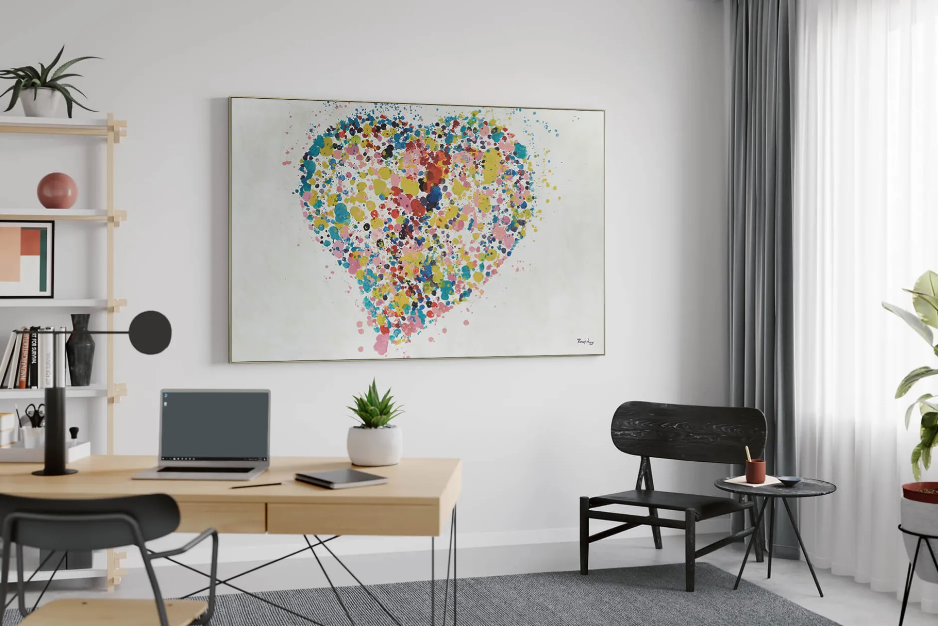 XXL Öl Gemälde 'Hearty Dots' | Handgemaltes Unikat