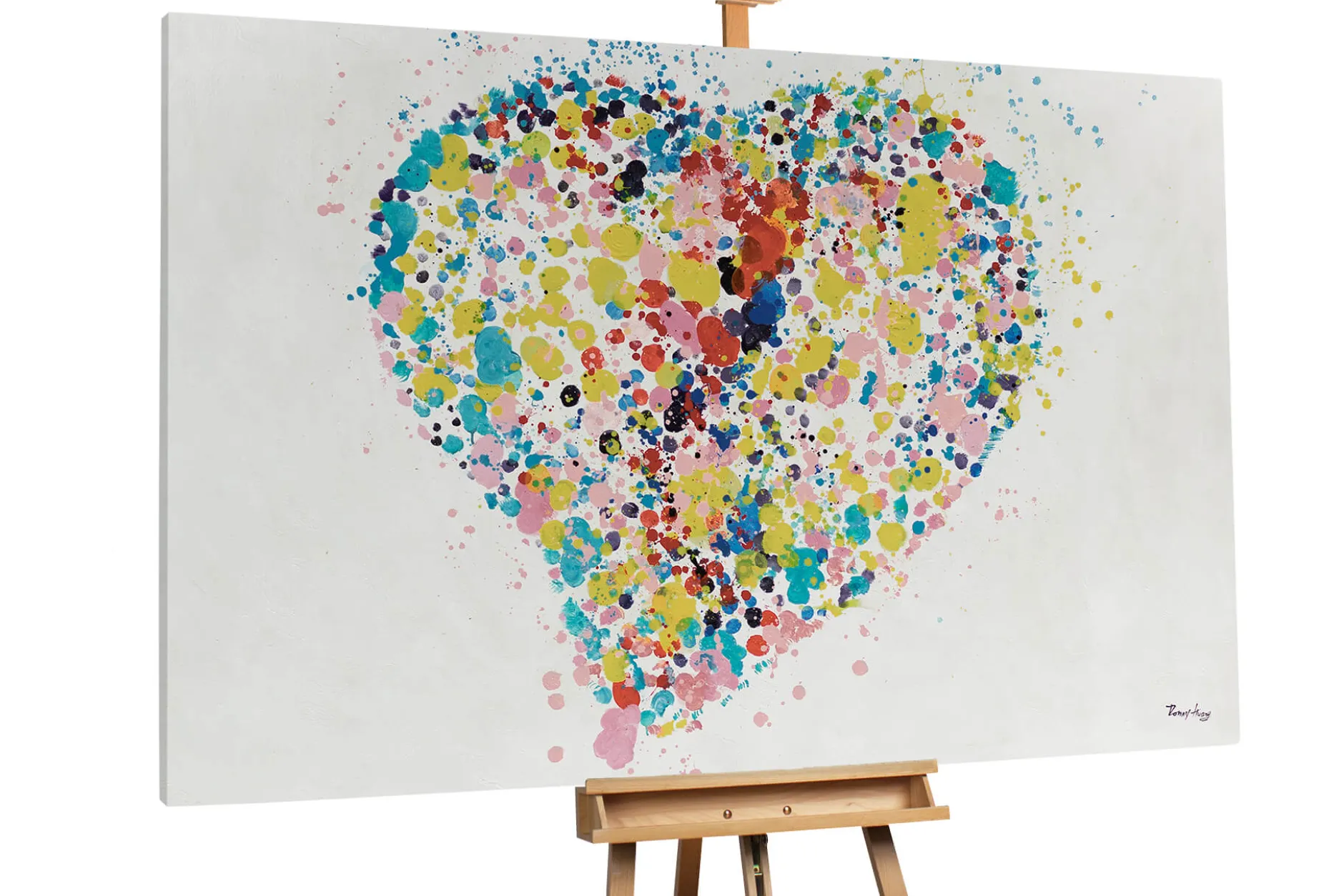 XXL Öl Gemälde 'Hearty Dots' | Handgemaltes Unikat