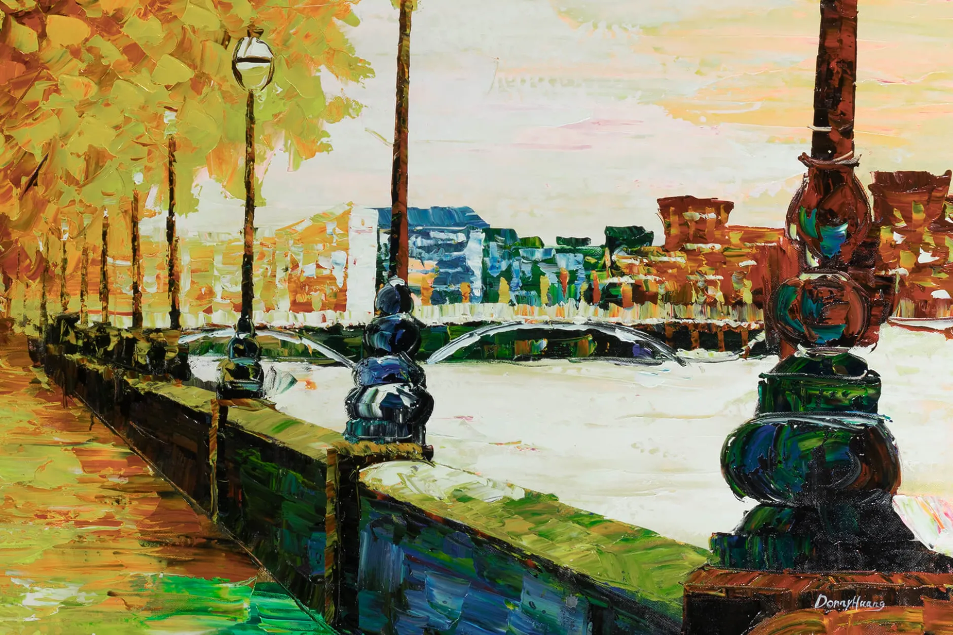 XXL Öl Gemälde 'Herbstliche Promenade' | Handgemaltes Unikat