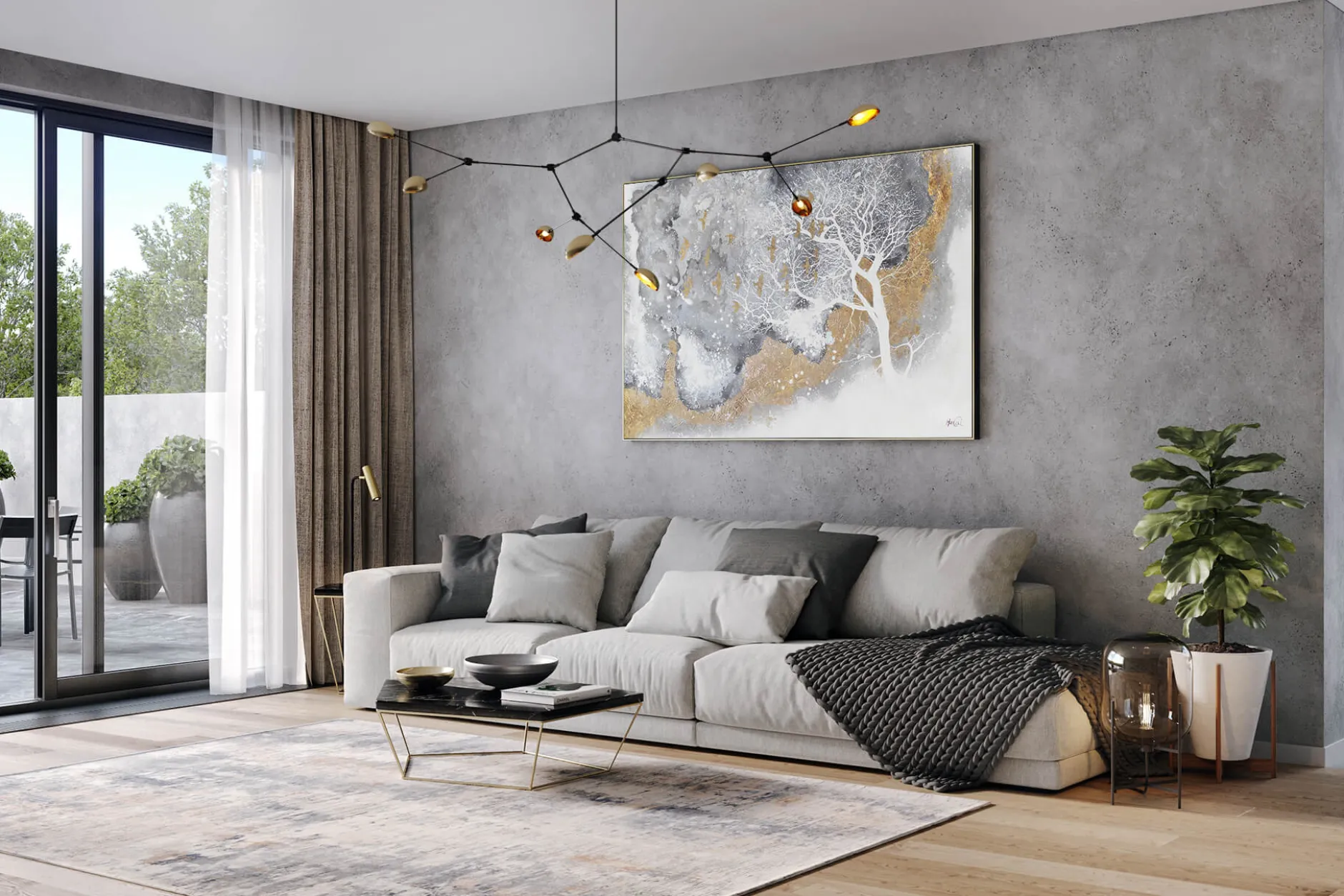 XXL Öl Gemälde 'Herbststurm' | Handgemaltes Unikat