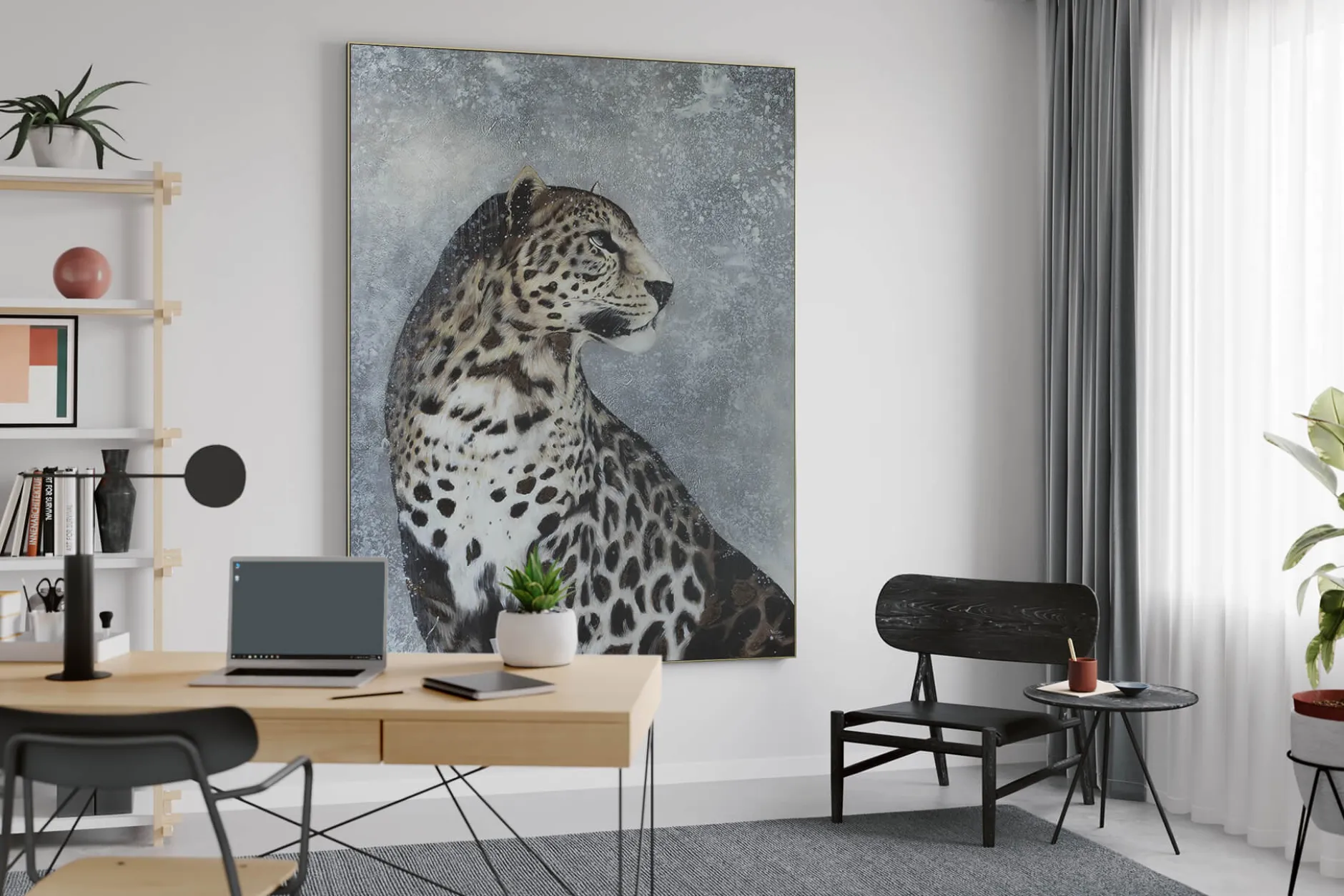 XXL Öl Gemälde 'Hoheit des Leoparden' | Handgemaltes Unikat
