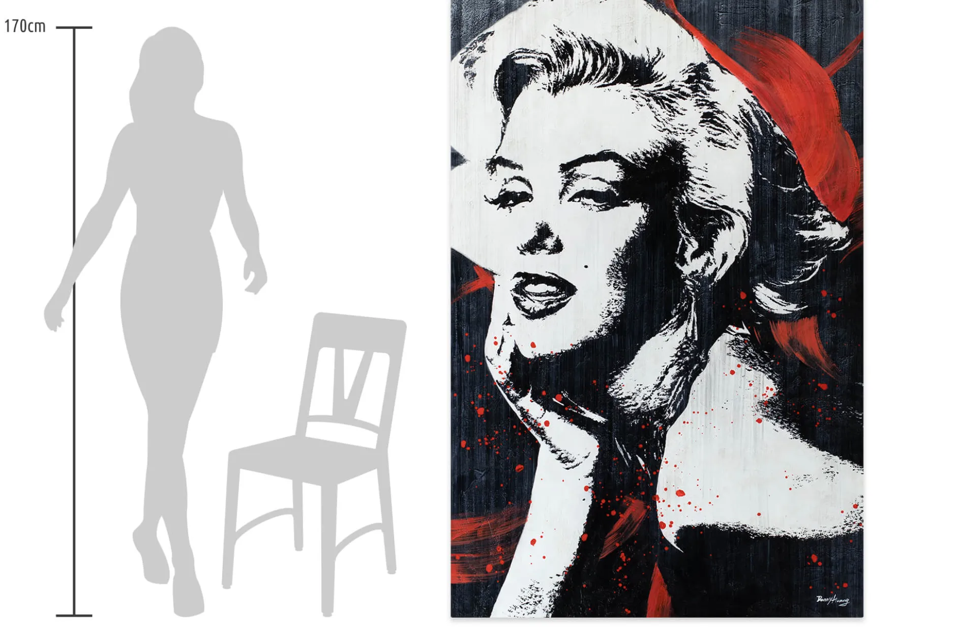 XXL Öl Gemälde 'Hollywood Diva' | Handgemaltes Unikat