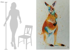 XXL Öl Gemälde 'Hopping Kangaroo' | Handgemaltes Unikat
