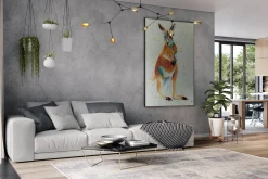 XXL Öl Gemälde 'Hopping Kangaroo' | Handgemaltes Unikat