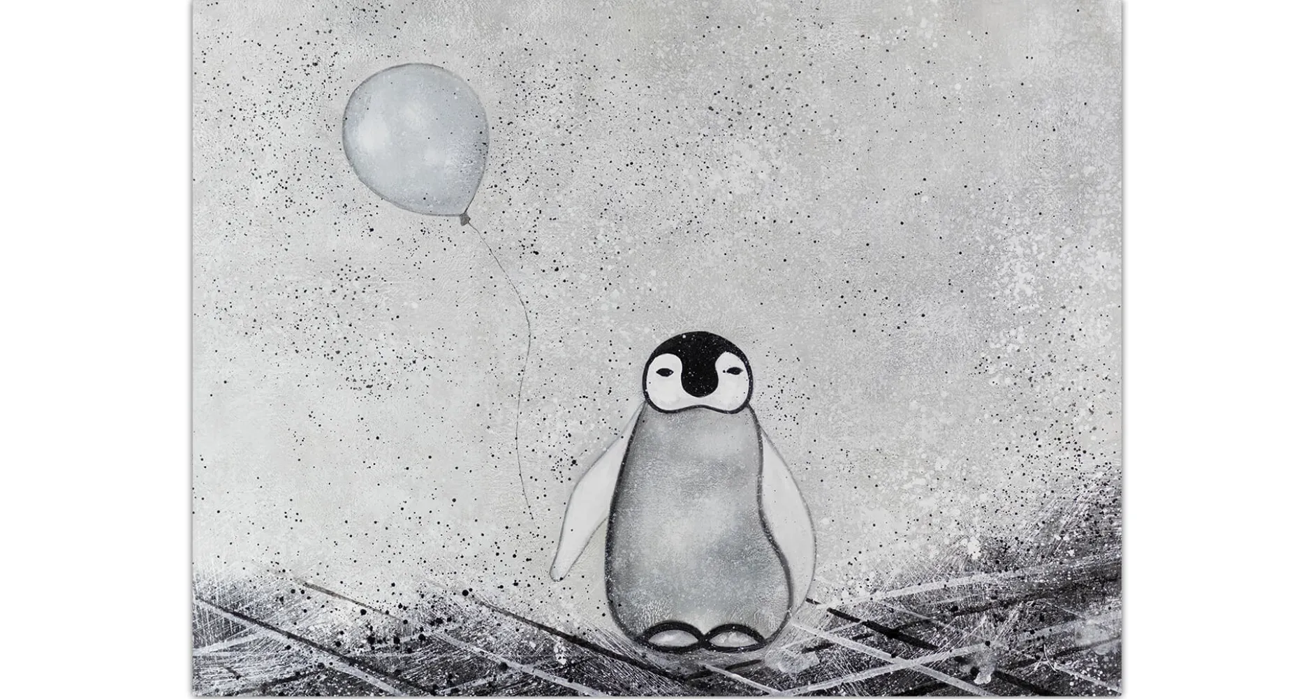 XXL Öl Gemälde 'Ich bin's Pingu' | Handgemaltes Unikat