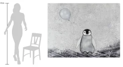 XXL Öl Gemälde 'Ich bin's Pingu' | Handgemaltes Unikat