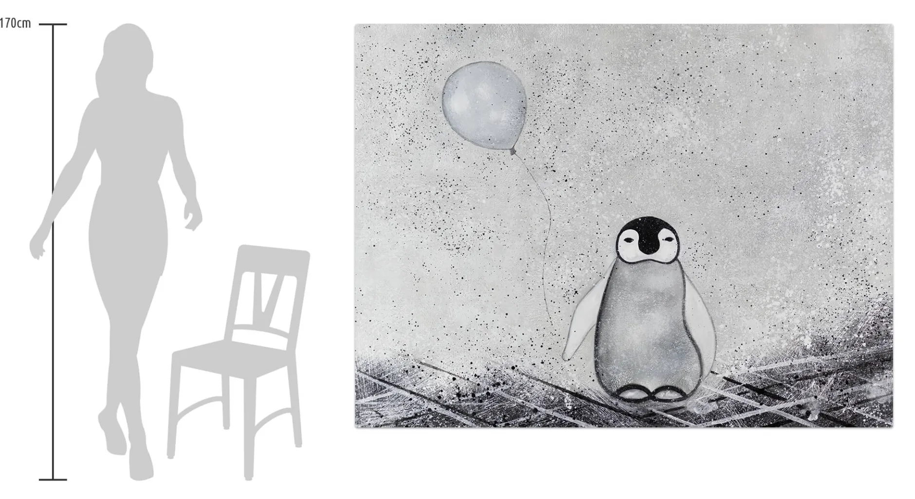 XXL Öl Gemälde 'Ich bin's Pingu' | Handgemaltes Unikat