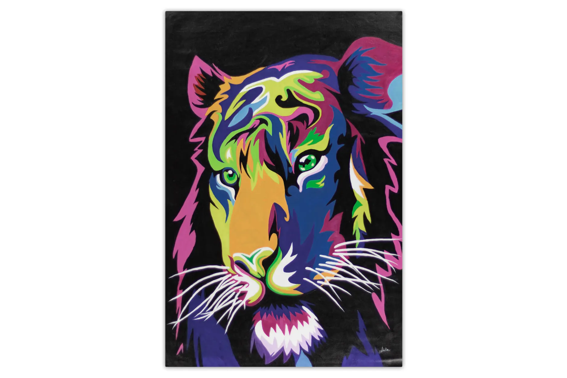 XXL Öl Gemälde 'Illuminated Tiger' | Handgemaltes Unikat