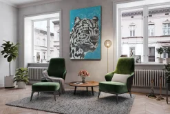 XXL Öl Gemälde 'Im Auge des Leoparden' | Handgemaltes Unikat