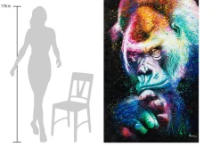 XXL Öl Gemälde 'Imposanter Gorilla' | Handgemaltes Unikat
