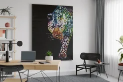 XXL Öl Gemälde 'Im Visier des Leoparden ' | Handgemaltes Unikat