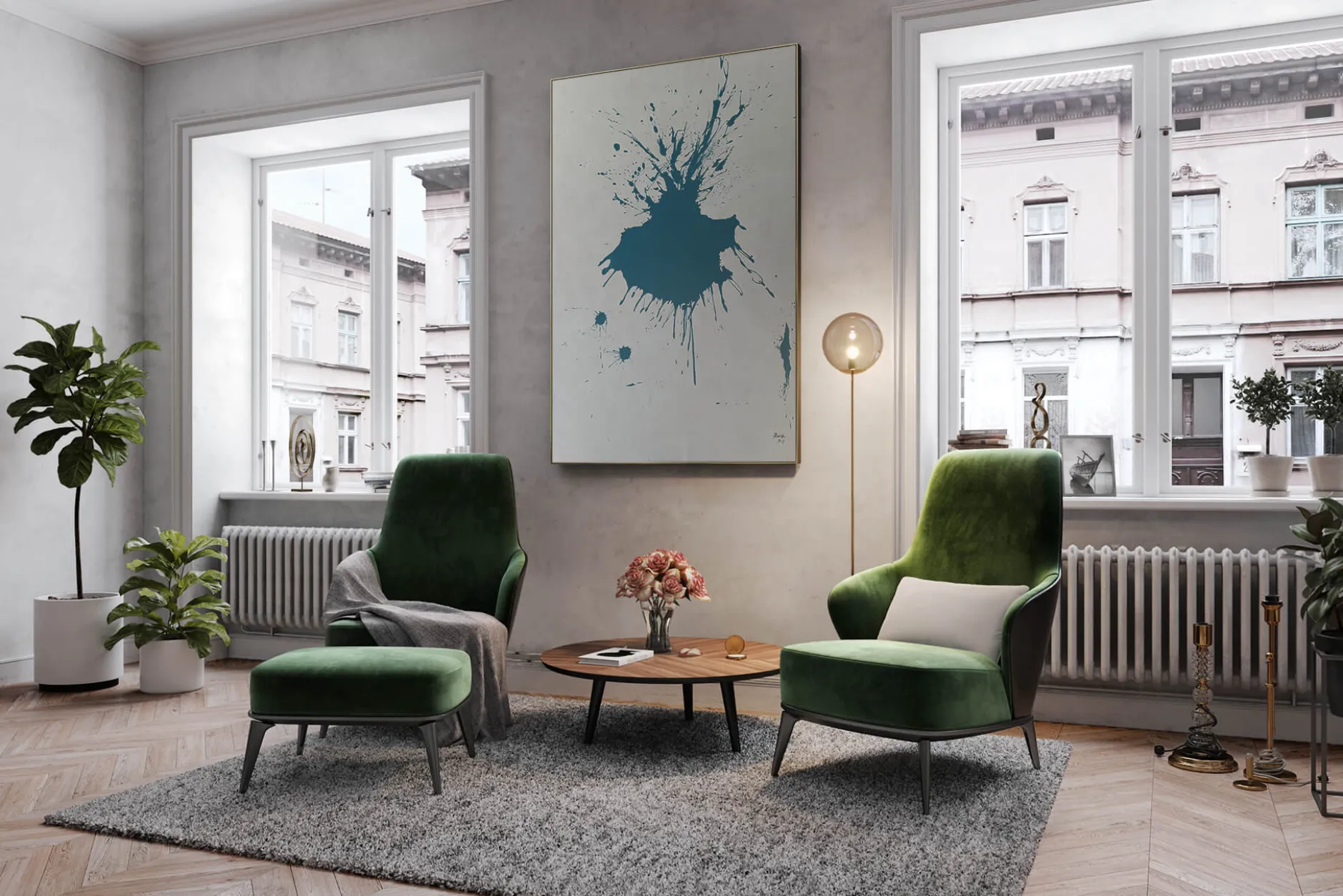XXL Öl Gemälde 'In the turquoise depths' | Handgemaltes Unikat