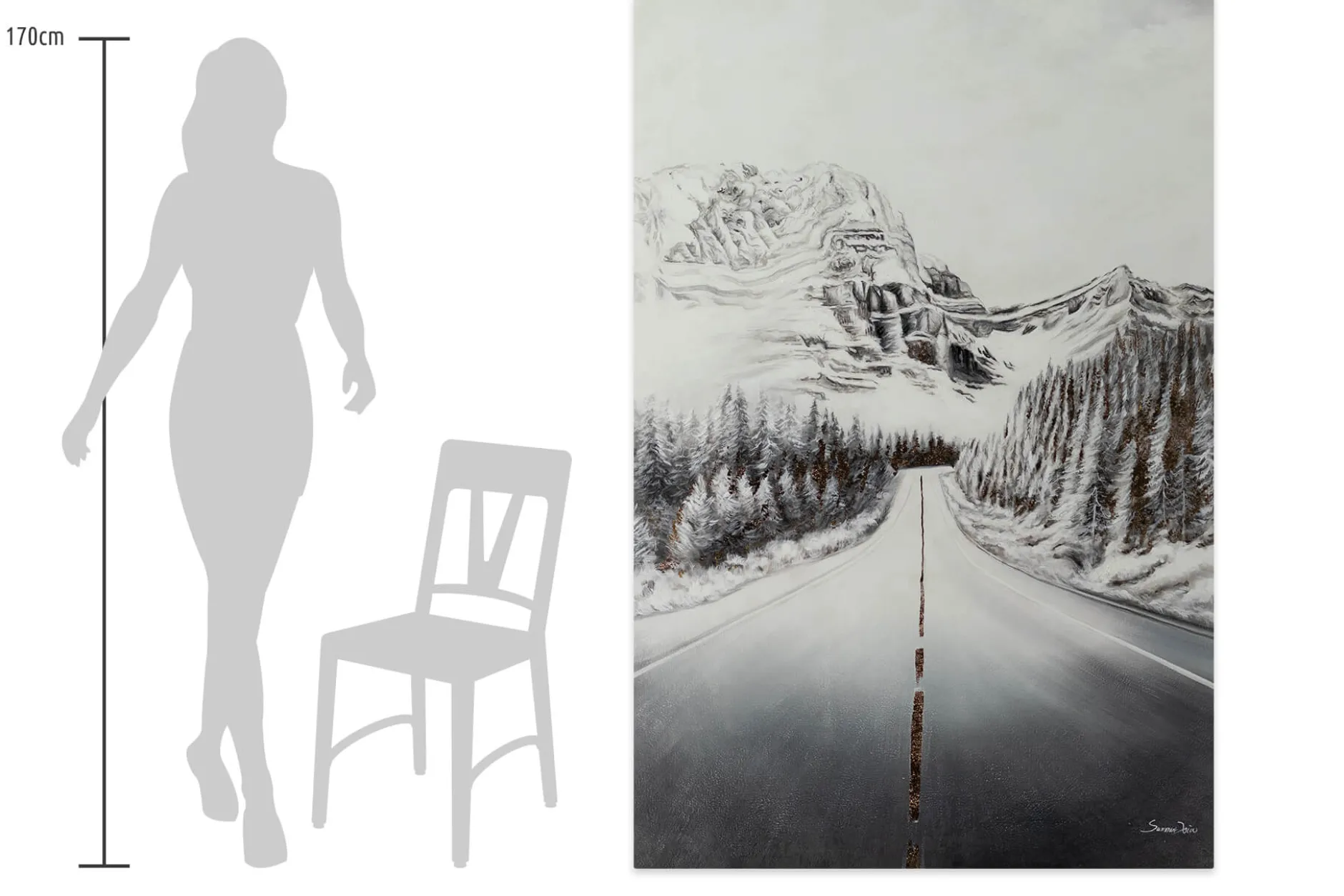 XXL Öl Gemälde 'Into the Mountains' | Handgemaltes Unikat