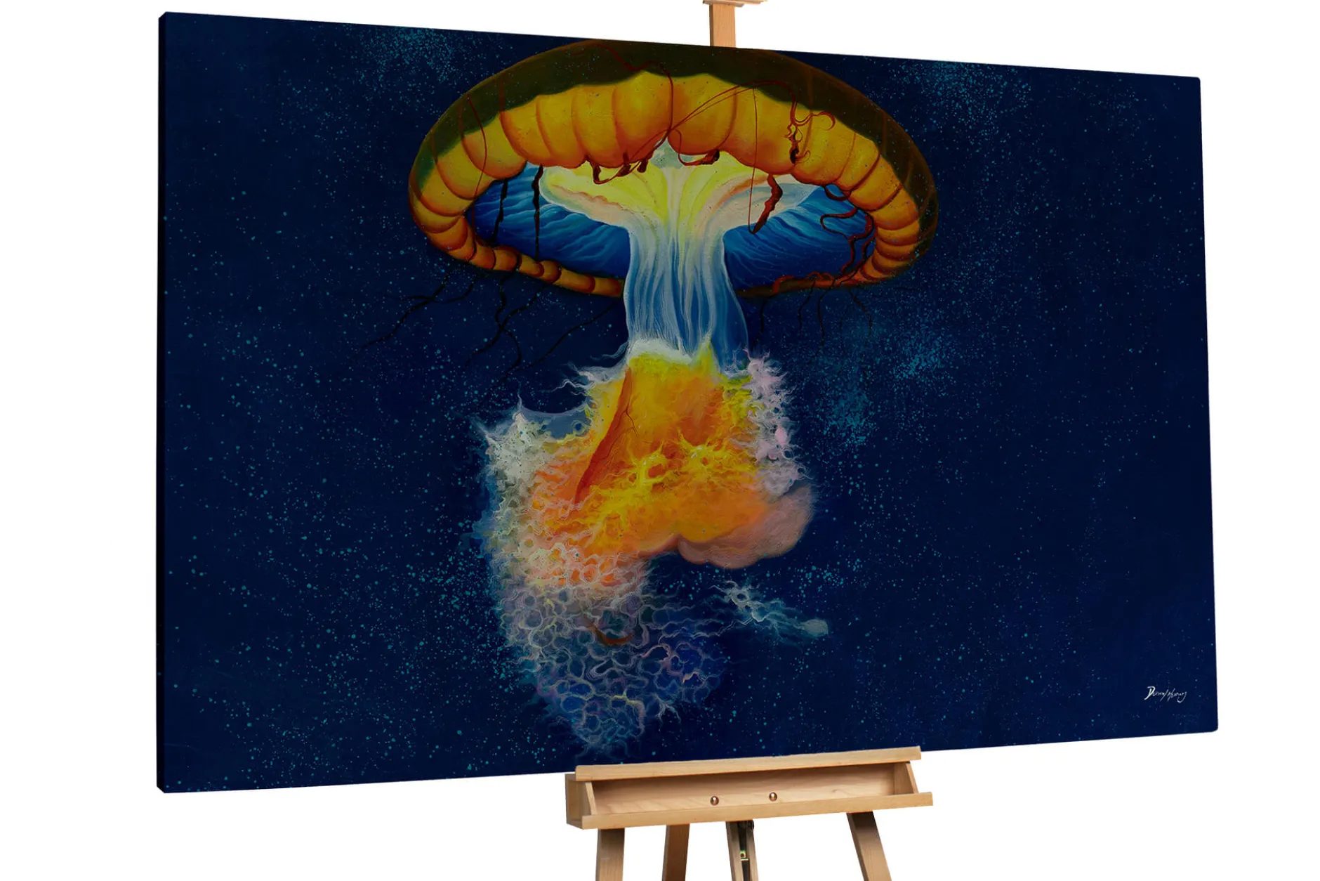 XXL Öl Gemälde 'Jazzy Jellyfish' | Handgemaltes Unikat