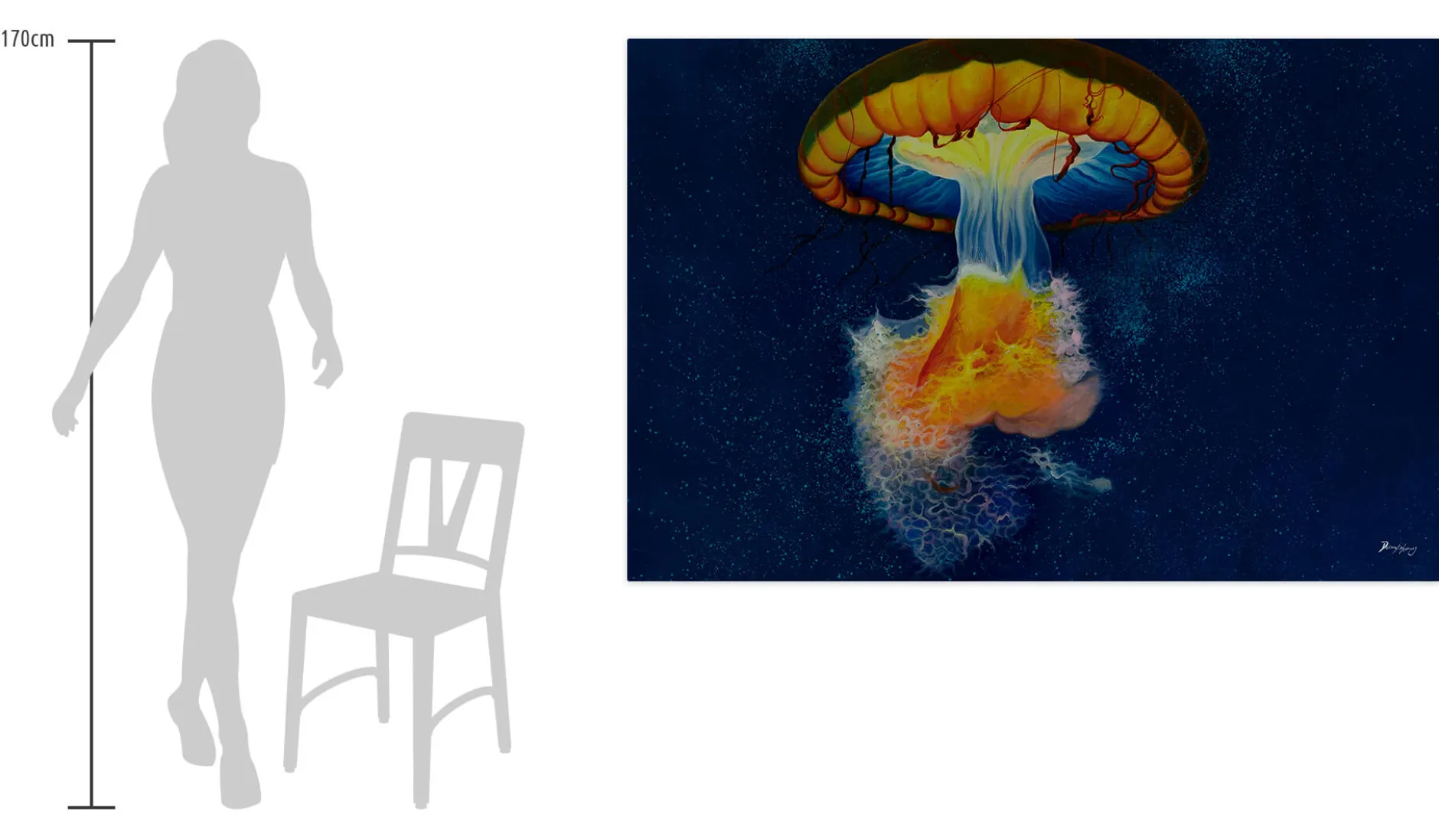 XXL Öl Gemälde 'Jazzy Jellyfish' | Handgemaltes Unikat