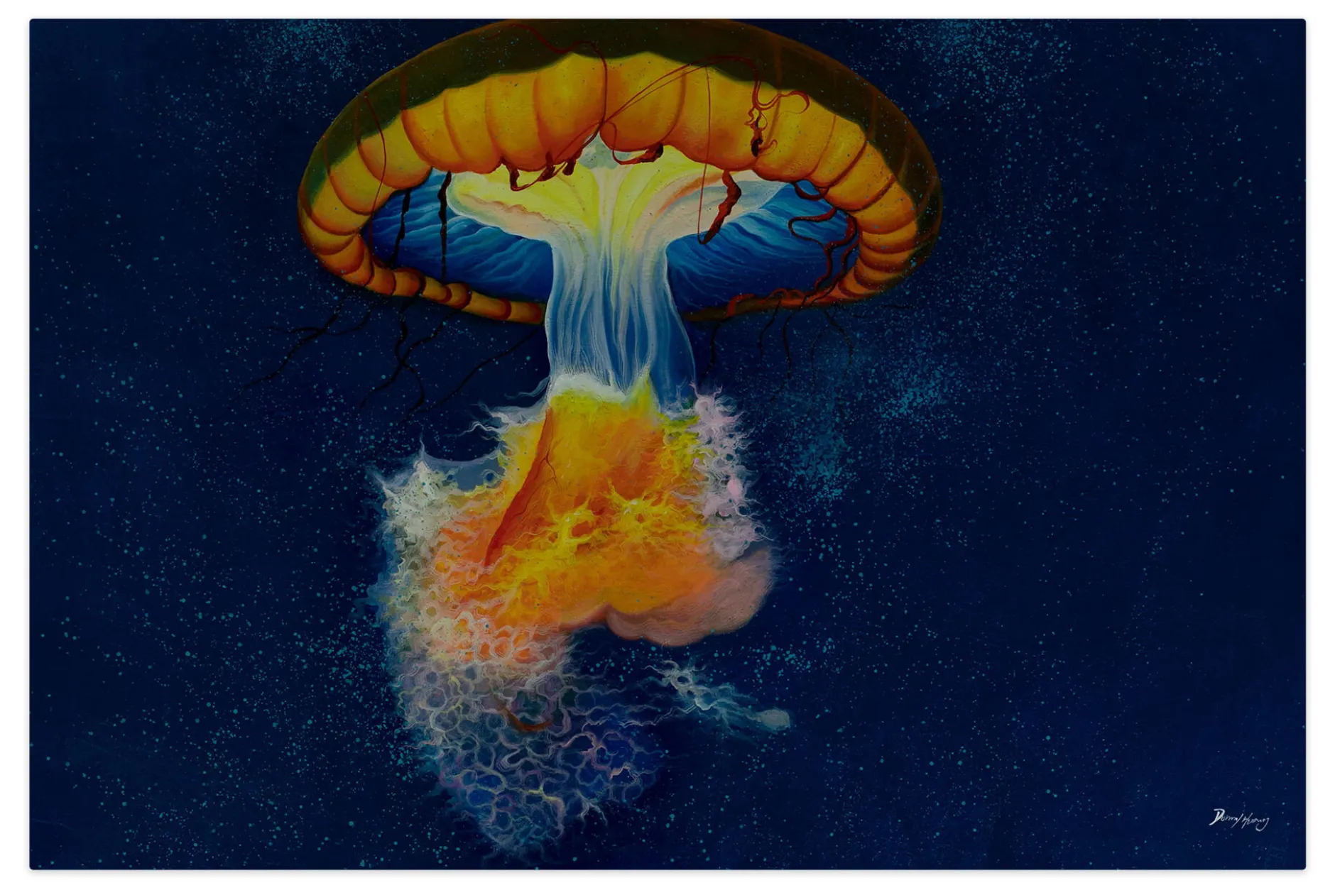 XXL Öl Gemälde 'Jazzy Jellyfish' | Handgemaltes Unikat
