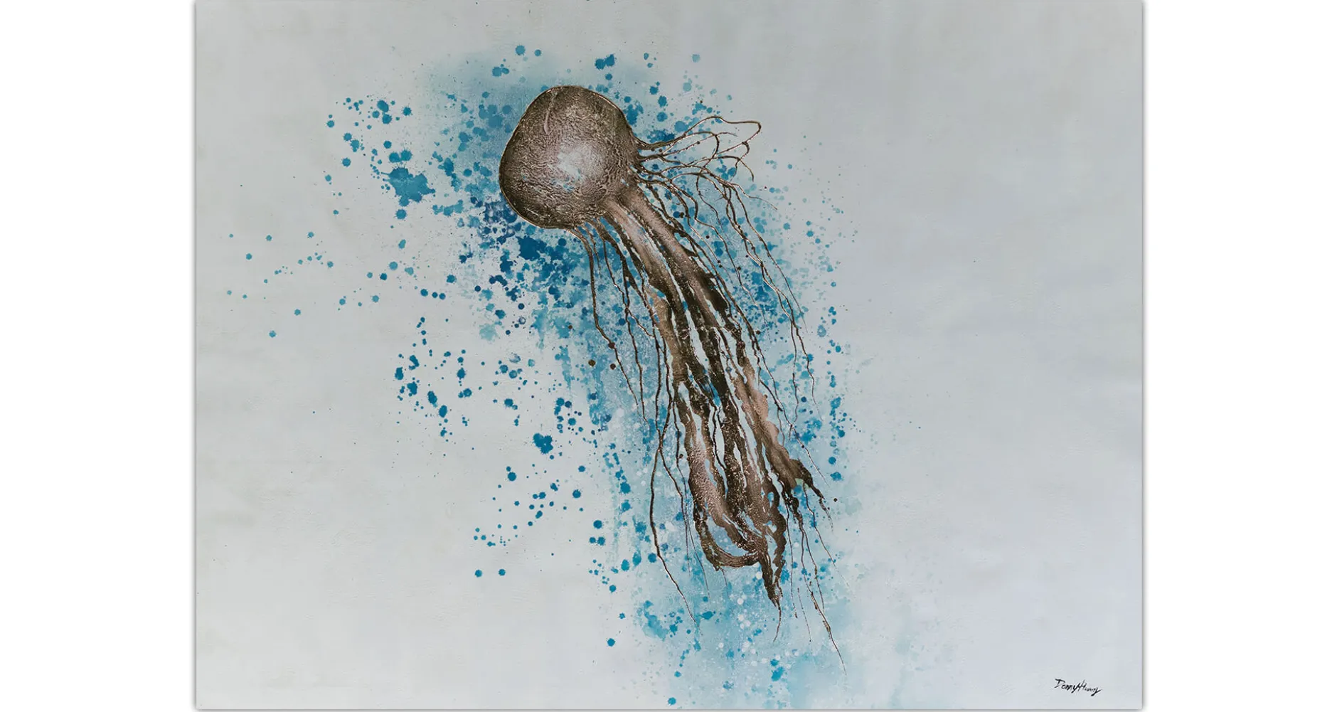 XXL Öl Gemälde 'Jellyfish Mystery' | Handgemaltes Unikat